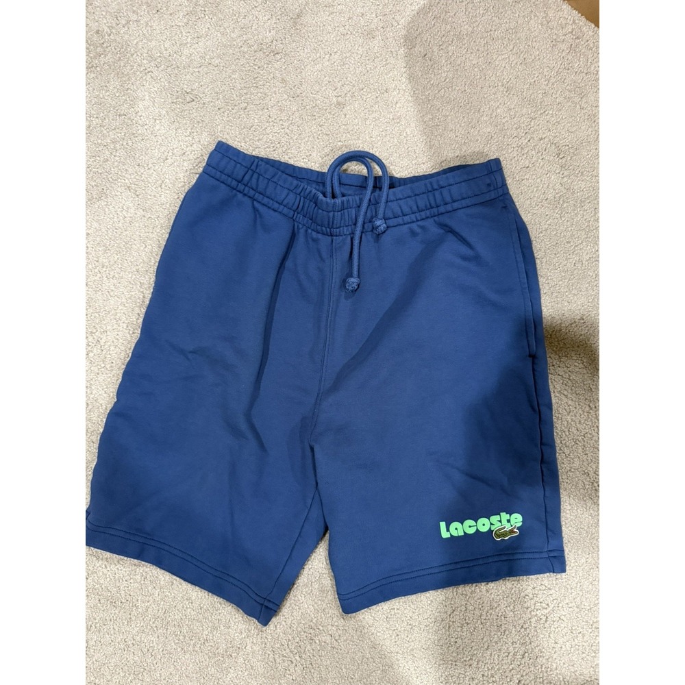 Lacoste Fleece Shorts Mens Small Blue w/ Crocodile & Lacoste Name